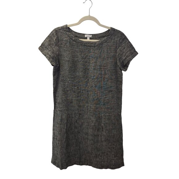 Garnet Hill 100% Linen Striped Drop Waist Dress Size 2 - Picture 1 of 6